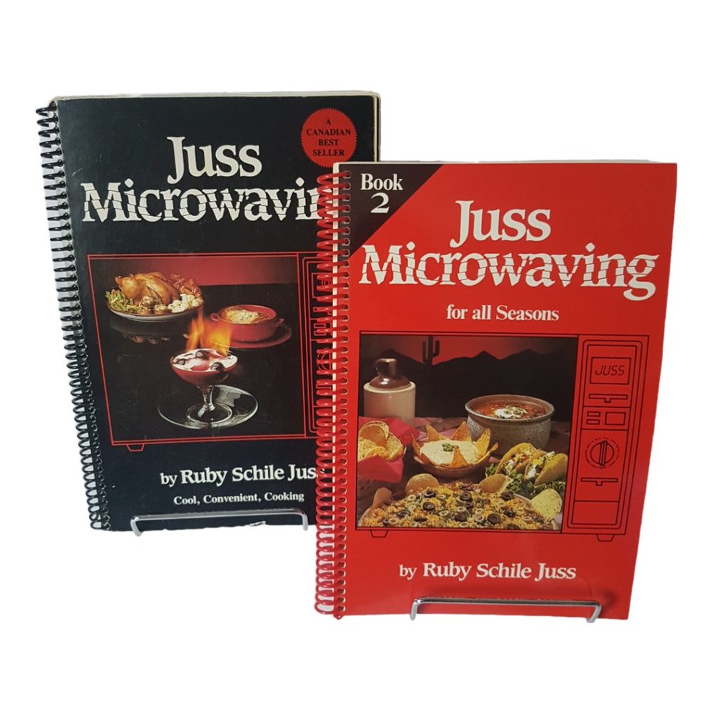 Vintage First Edition JUSS MICROWAVING Cookbooks Volumes 1 and 2 by Ruby Juss